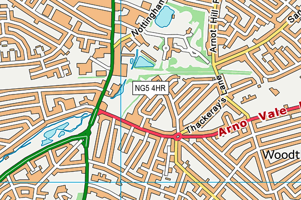 NG5 4HR map - OS VectorMap District (Ordnance Survey)