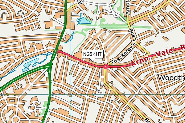 Thackerays Lane map (NG5 4HT) - OS VectorMap District (Ordnance Survey)