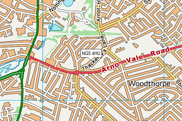 NG5 4HU map - OS VectorMap District (Ordnance Survey)