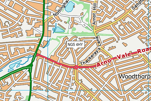 NG5 4HY map - OS VectorMap District (Ordnance Survey)