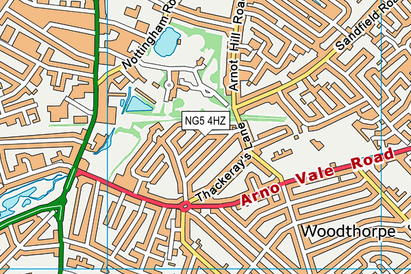 NG5 4HZ map - OS VectorMap District (Ordnance Survey)