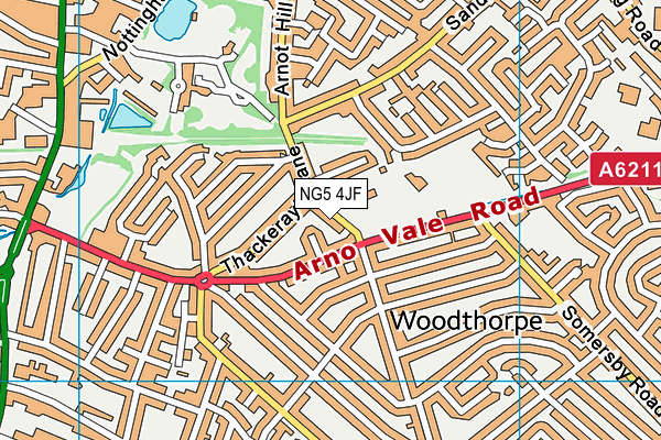 Arno Vale Junior School map (NG5 4JF) - OS VectorMap District (Ordnance Survey)