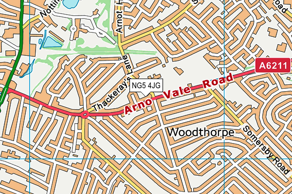 Woodthorpe Infant School map (NG5 4JG) - OS VectorMap District (Ordnance Survey)