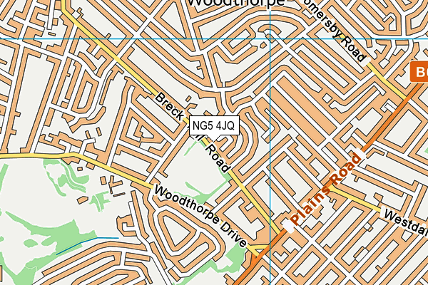 NG5 4JQ map - OS VectorMap District (Ordnance Survey)