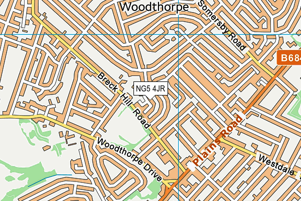 NG5 4JR map - OS VectorMap District (Ordnance Survey)