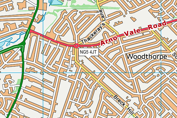 NG5 4JT map - OS VectorMap District (Ordnance Survey)