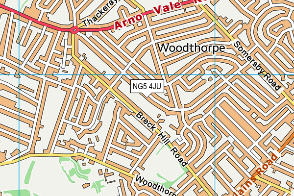 NG5 4JU map - OS VectorMap District (Ordnance Survey)