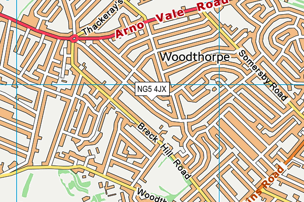 NG5 4JX map - OS VectorMap District (Ordnance Survey)