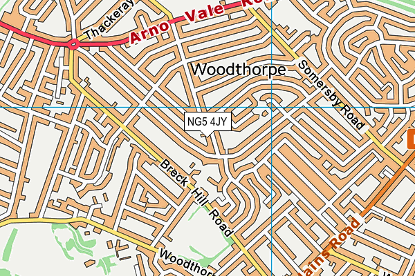 NG5 4JY map - OS VectorMap District (Ordnance Survey)