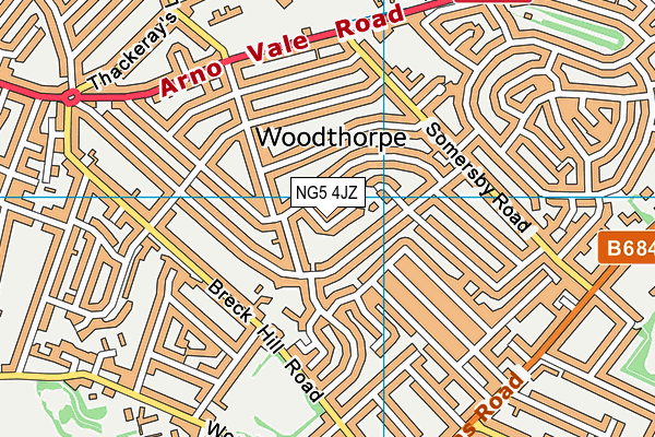 NG5 4JZ map - OS VectorMap District (Ordnance Survey)