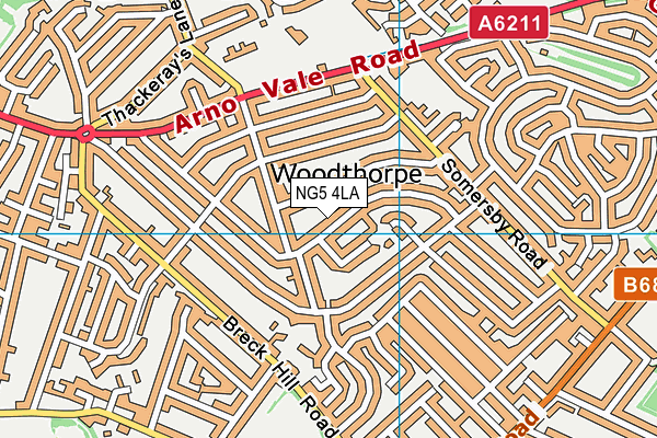 NG5 4LA map - OS VectorMap District (Ordnance Survey)