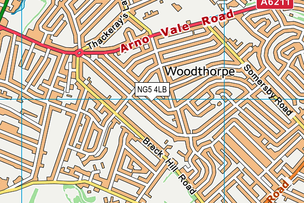 NG5 4LB map - OS VectorMap District (Ordnance Survey)