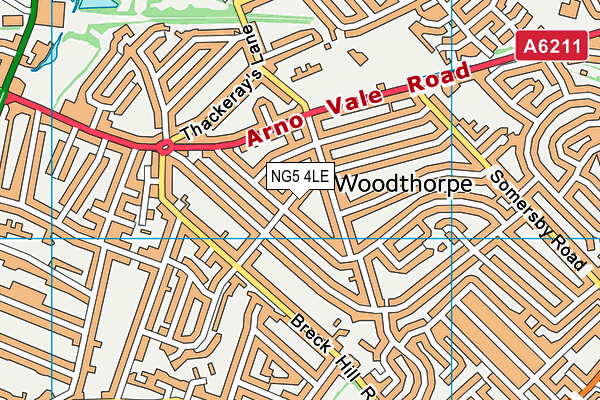 NG5 4LE map - OS VectorMap District (Ordnance Survey)