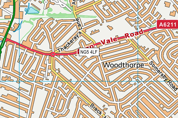 NG5 4LF map - OS VectorMap District (Ordnance Survey)