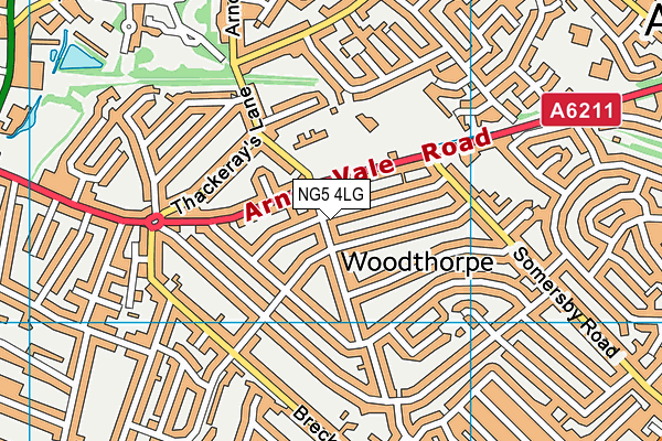 NG5 4LG map - OS VectorMap District (Ordnance Survey)