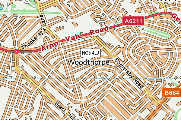 NG5 4LJ map - OS VectorMap District (Ordnance Survey)