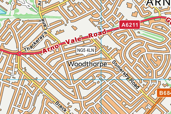 NG5 4LN map - OS VectorMap District (Ordnance Survey)