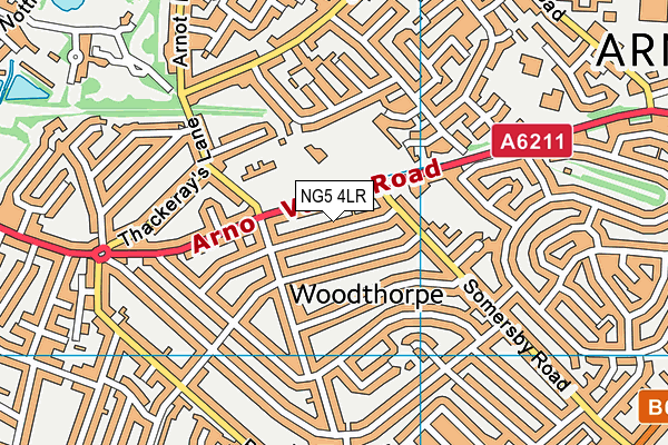 NG5 4LR map - OS VectorMap District (Ordnance Survey)