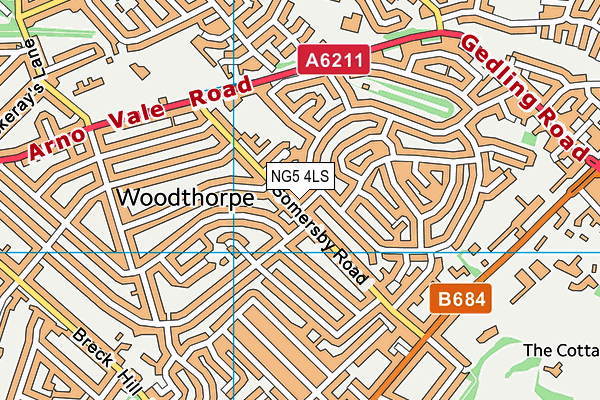 NG5 4LS map - OS VectorMap District (Ordnance Survey)