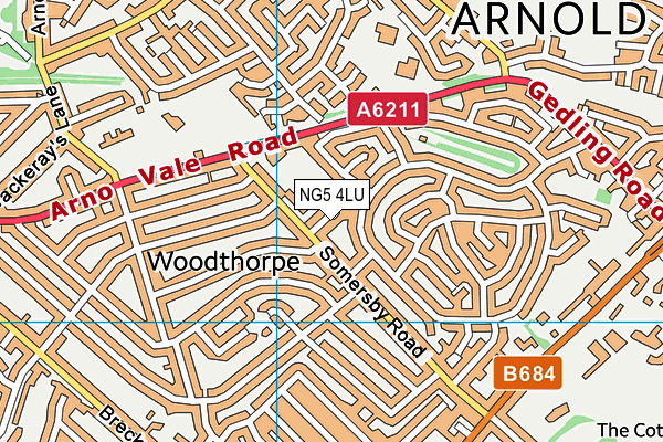 NG5 4LU map - OS VectorMap District (Ordnance Survey)