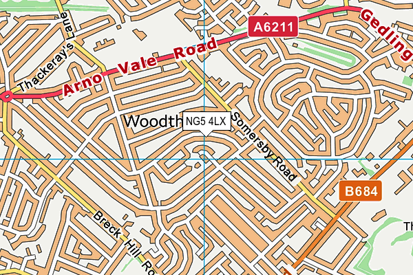 NG5 4LX map - OS VectorMap District (Ordnance Survey)