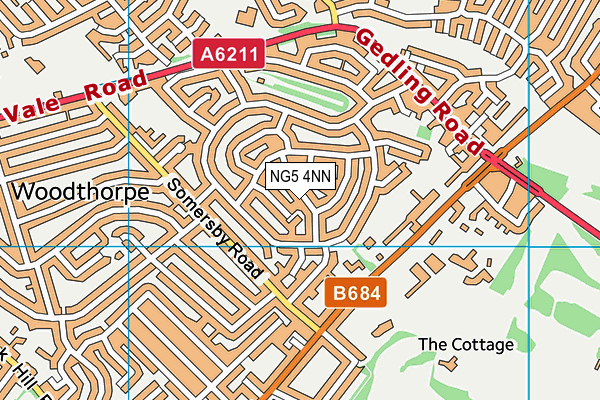 NG5 4NN map - OS VectorMap District (Ordnance Survey)