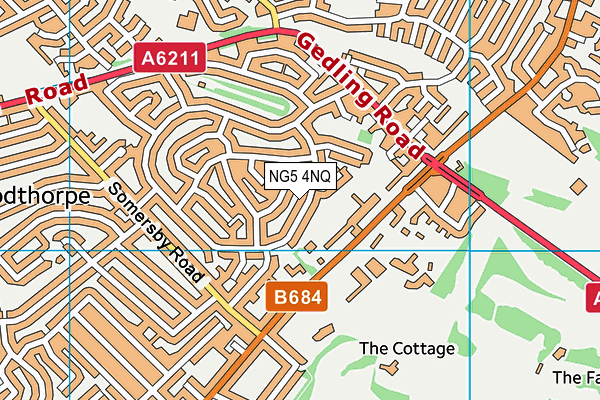 NG5 4NQ map - OS VectorMap District (Ordnance Survey)