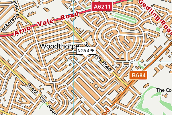 NG5 4PF map - OS VectorMap District (Ordnance Survey)