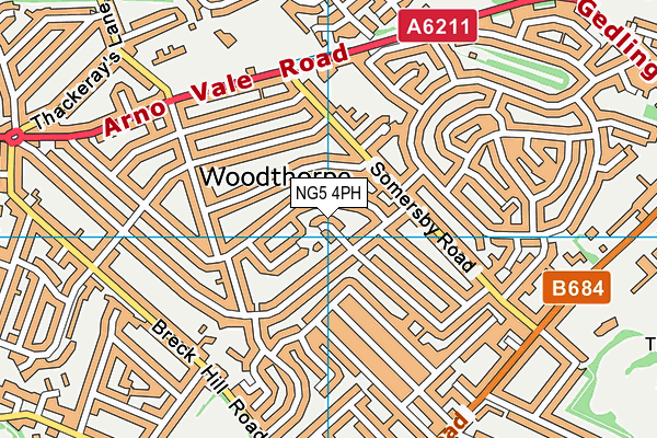 NG5 4PH map - OS VectorMap District (Ordnance Survey)