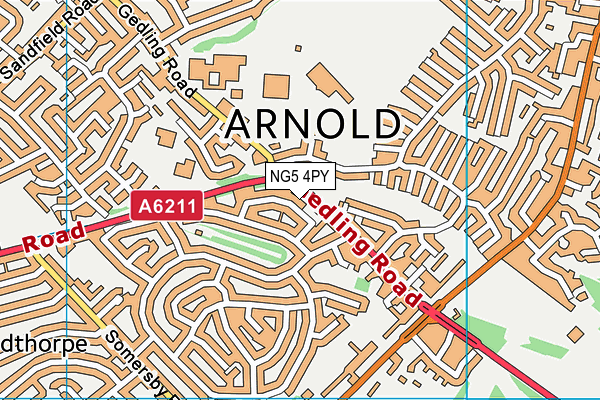 NG5 4PY map - OS VectorMap District (Ordnance Survey)