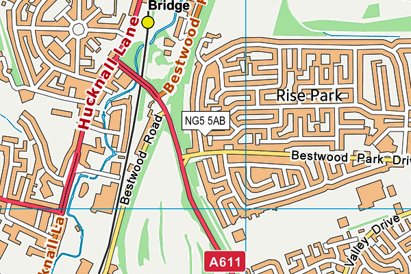 NG5 5AB map - OS VectorMap District (Ordnance Survey)