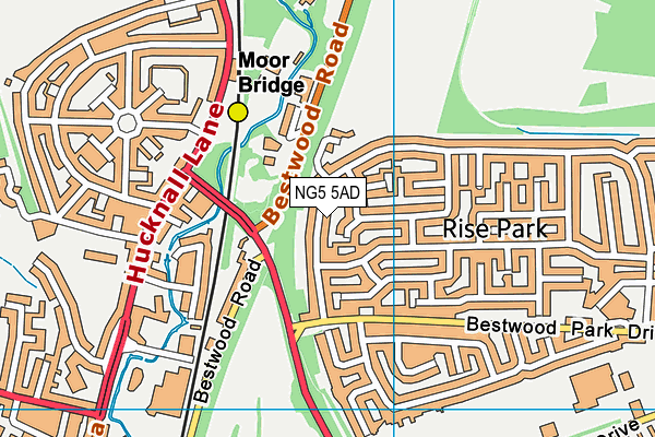 NG5 5AD map - OS VectorMap District (Ordnance Survey)