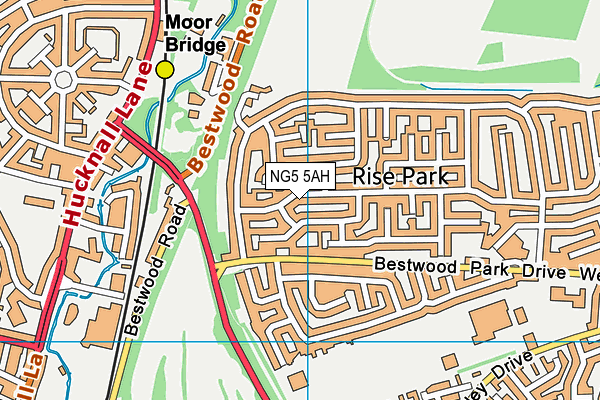 NG5 5AH map - OS VectorMap District (Ordnance Survey)