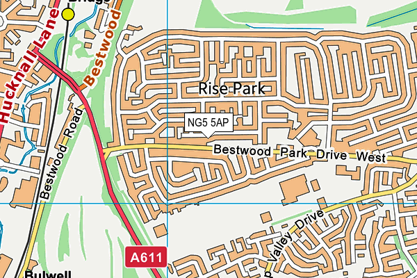 NG5 5AP map - OS VectorMap District (Ordnance Survey)