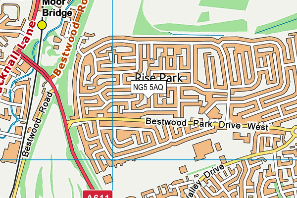 NG5 5AQ map - OS VectorMap District (Ordnance Survey)