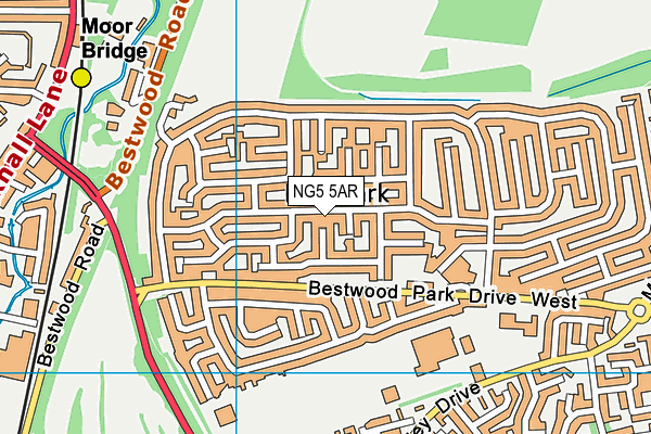 NG5 5AR map - OS VectorMap District (Ordnance Survey)