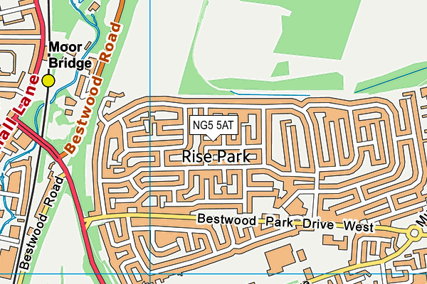 NG5 5AT map - OS VectorMap District (Ordnance Survey)