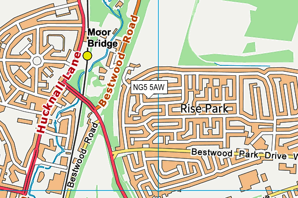 NG5 5AW map - OS VectorMap District (Ordnance Survey)