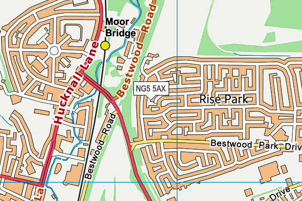 NG5 5AX map - OS VectorMap District (Ordnance Survey)