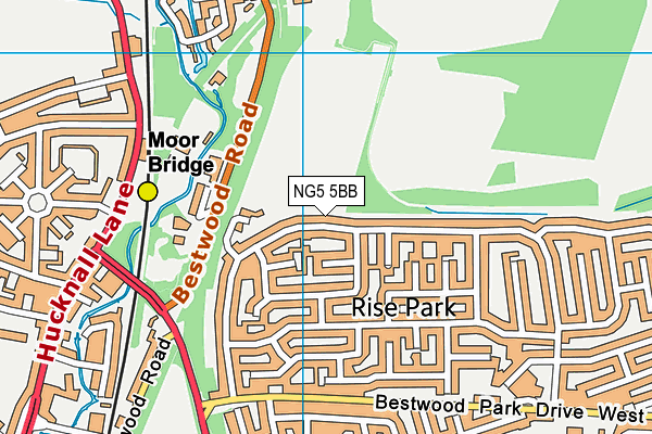 NG5 5BB map - OS VectorMap District (Ordnance Survey)