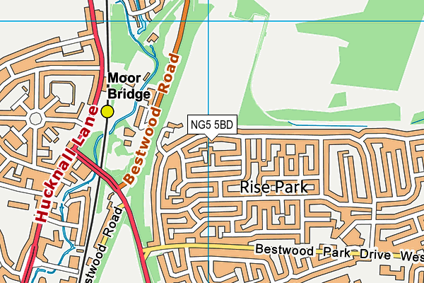 NG5 5BD map - OS VectorMap District (Ordnance Survey)