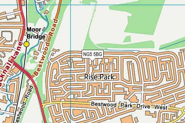 NG5 5BG map - OS VectorMap District (Ordnance Survey)