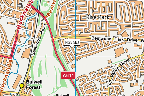 NG5 5BJ map - OS VectorMap District (Ordnance Survey)