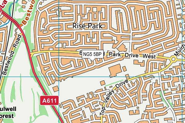 NG5 5BP map - OS VectorMap District (Ordnance Survey)