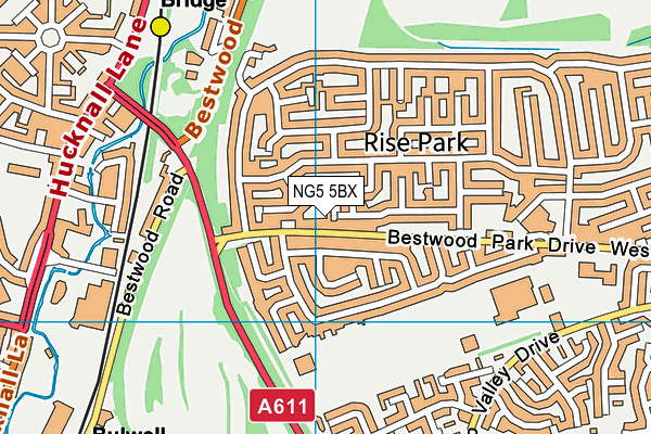 NG5 5BX map - OS VectorMap District (Ordnance Survey)