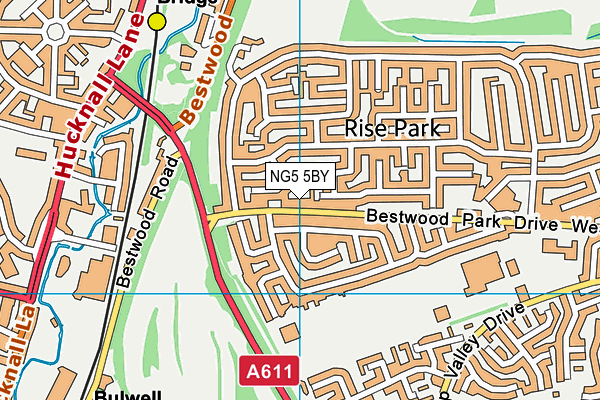 NG5 5BY map - OS VectorMap District (Ordnance Survey)