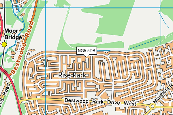 NG5 5DB map - OS VectorMap District (Ordnance Survey)