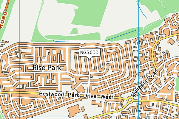 NG5 5DD map - OS VectorMap District (Ordnance Survey)