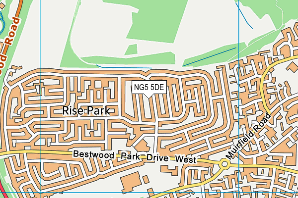 NG5 5DE map - OS VectorMap District (Ordnance Survey)