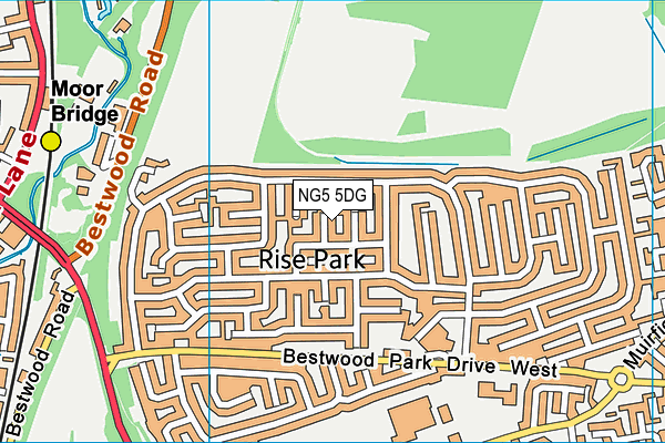 NG5 5DG map - OS VectorMap District (Ordnance Survey)